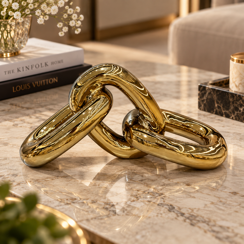 Modernist Horizontal Interlocking Chain Link Sculpture