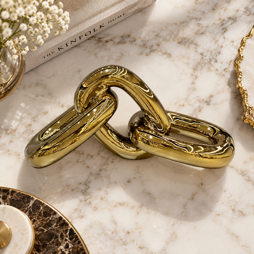 Modernist Horizontal Interlocking Chain Link Sculpture