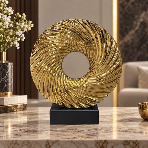 Modernist Spiraling Sunburst Ring Sculpture