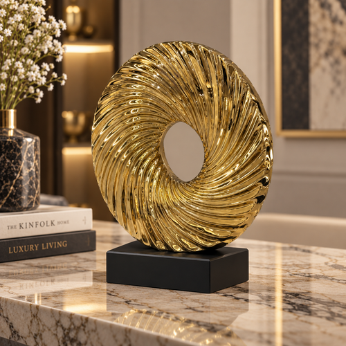 Modernist Spiraling Sunburst Ring Sculpture