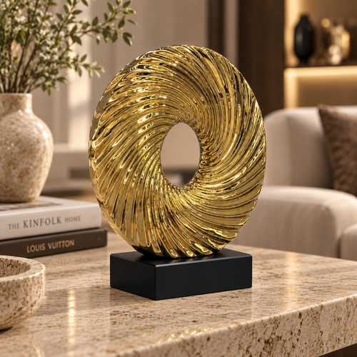 Modernist Spiraling Sunburst Ring Sculpture
