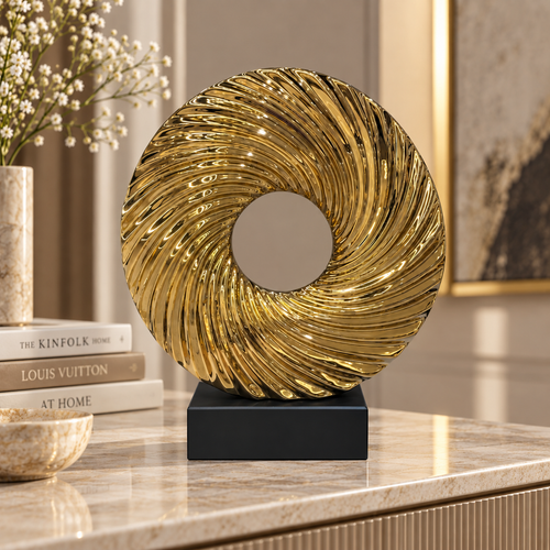 Modernist Spiraling Sunburst Ring Sculpture