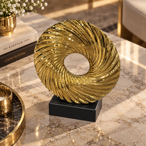 Modernist Spiraling Sunburst Ring Sculpture