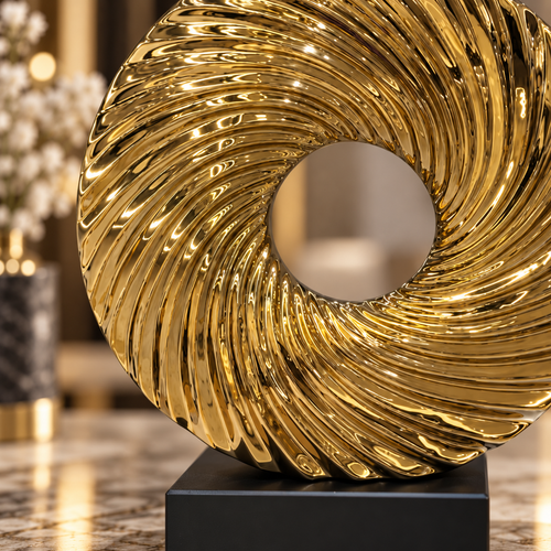 Modernist Spiraling Sunburst Ring Sculpture