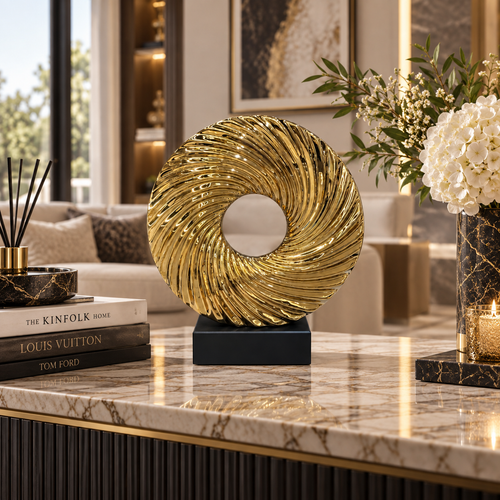 Modernist Spiraling Sunburst Ring Sculpture