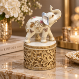 Luxury Elephant Figurine Trinket Box with Lid