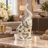 Majestic Tall Trunk Up Elephant Sculpture
