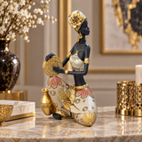 Royal Ethnic Drummer Woman Showpiece