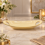 Luxury Gold Oval Serving Platter with Handles