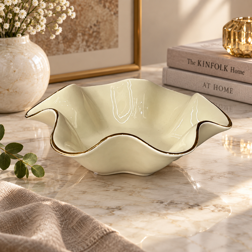 Organic Wave Sculptural Centerpiece Bowl