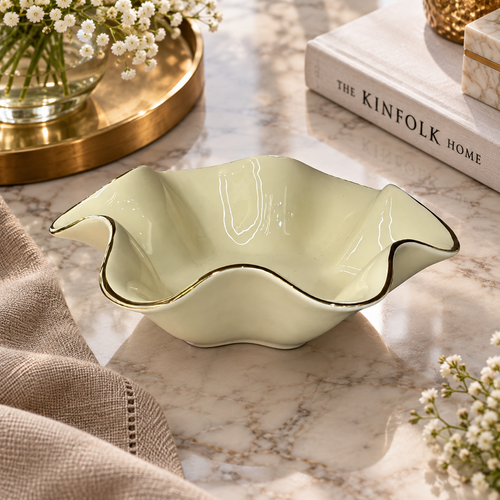 Organic Wave Sculptural Centerpiece Bowl