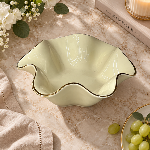 Organic Wave Sculptural Centerpiece Bowl