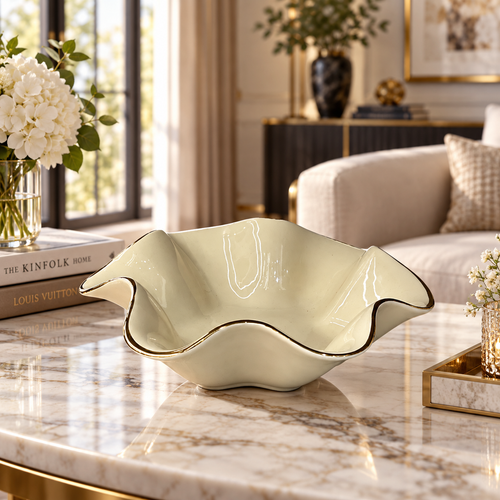 Organic Wave Sculptural Centerpiece Bowl