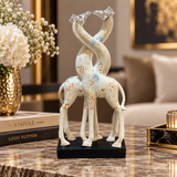 Enchanted Intertwined Giraffe Couple Sculpture