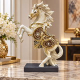 Elegant Ornate Rearing Stallion Figurine
