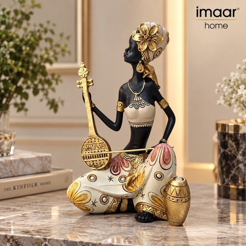 Royal Ethnic Musician Woman Showpiece