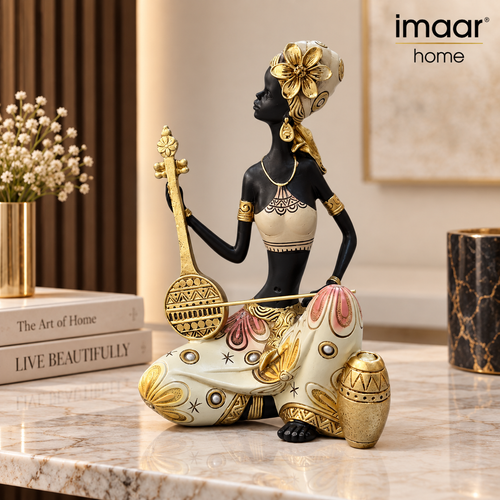 Royal Ethnic Musician Woman Showpiece