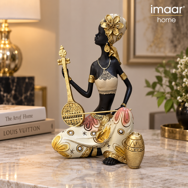 Royal Ethnic Musician Woman Showpiece