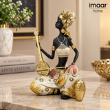 Royal Ethnic Musician Woman Showpiece