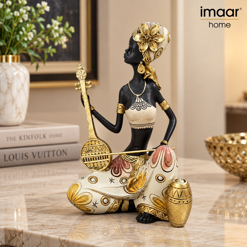 Royal Ethnic Musician Woman Showpiece
