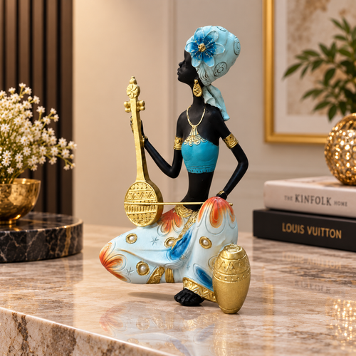 Tribal Melody African Musician Sculpture
