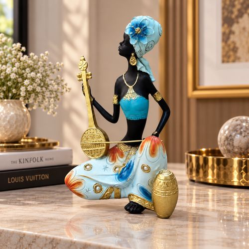 Tribal Melody African Musician Sculpture