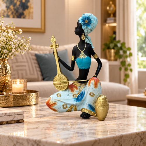 Tribal Melody African Musician Sculpture
