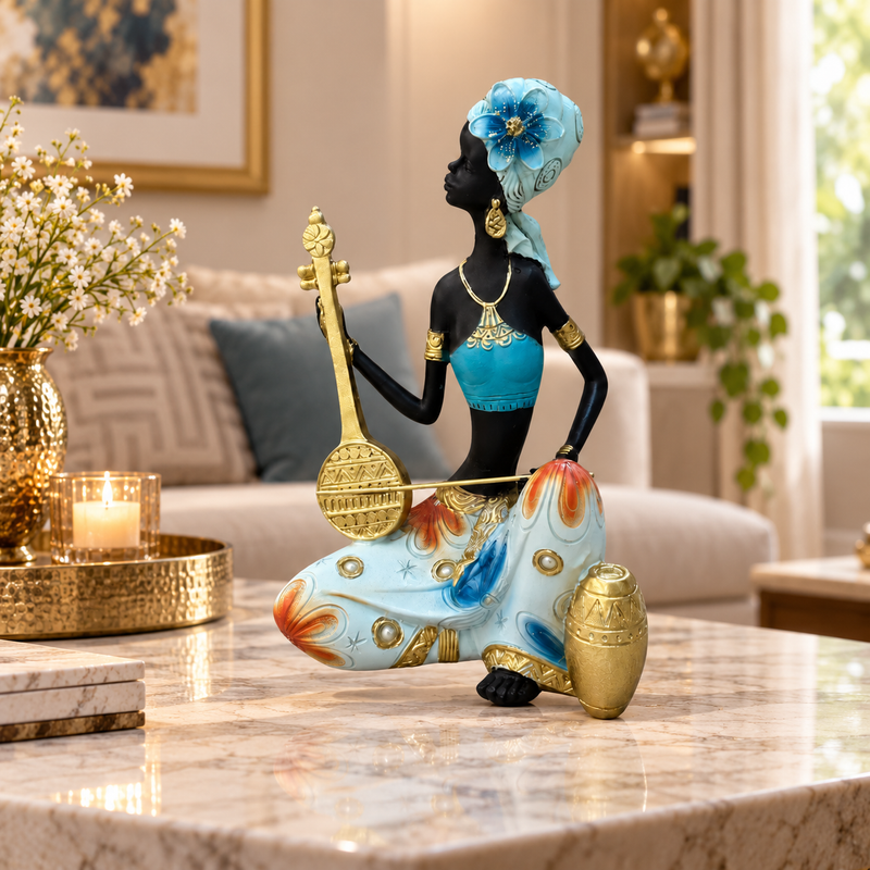 Tribal Melody African Musician Sculpture