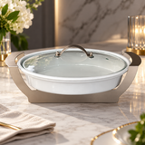 Luxury Oval Buffet Casserole with Gold Stand