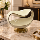 Modern Cream & Gold Arched Decorative Bowl