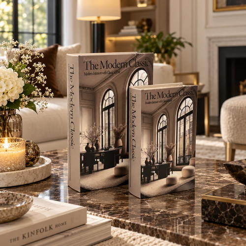 Modern Interior Architecture Storage Book 2 Piece Set