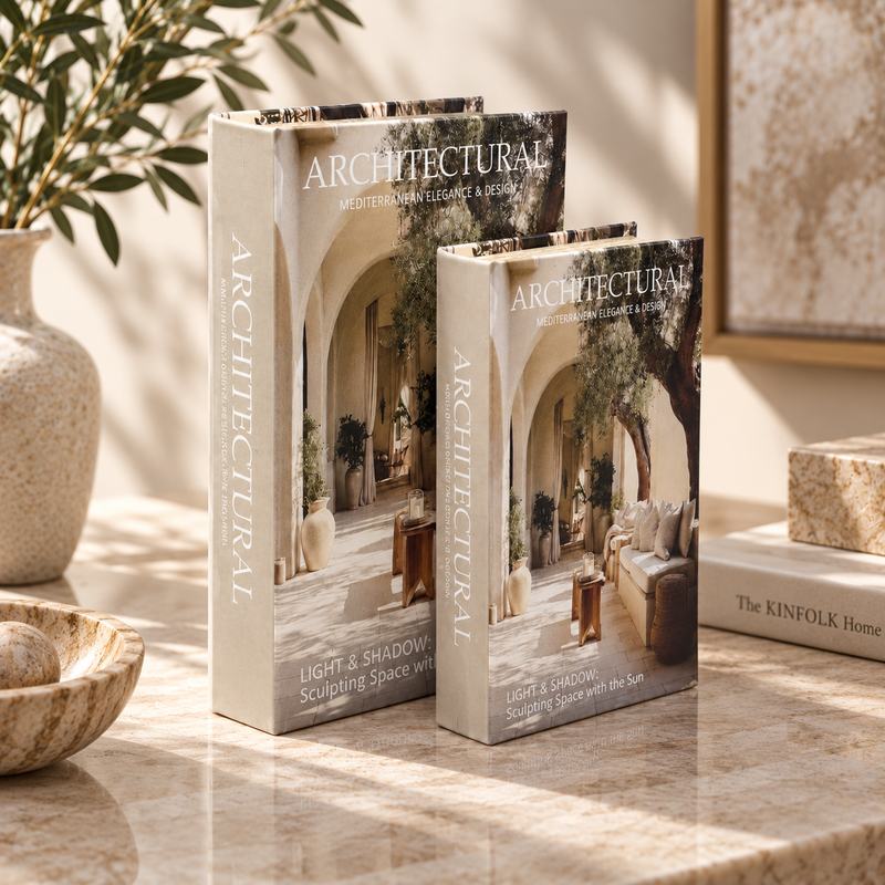 Modern Mediterranean Storage Book 2 Piece Set