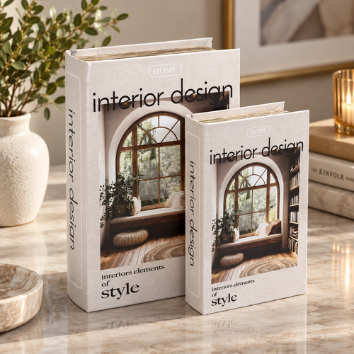 Modern "Elements of Style" Storage Book 2 Piece Set
