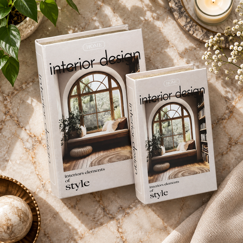 Modern "Elements of Style" Storage Book 2 Piece Set