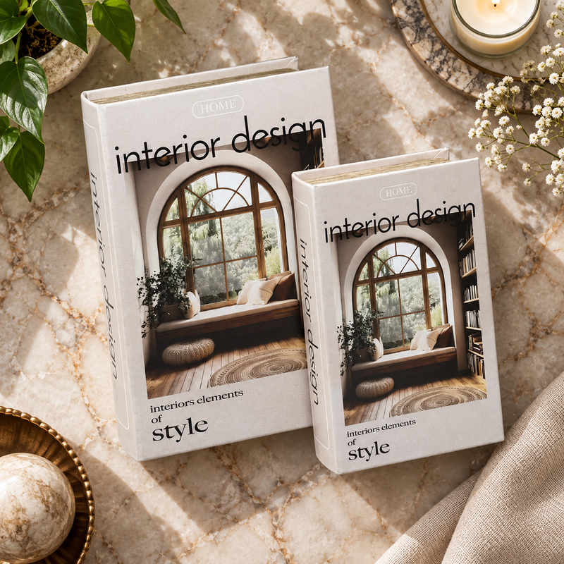 Modern "Elements of Style" Storage Book 2 Piece Set
