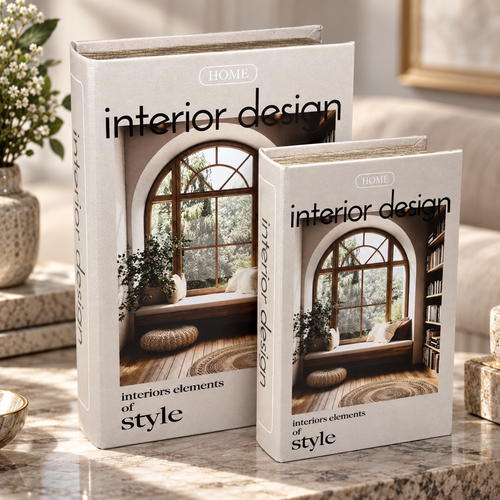 Modern "Elements of Style" Storage Book 2 Piece Set