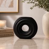 Black Round Ceramic Vase