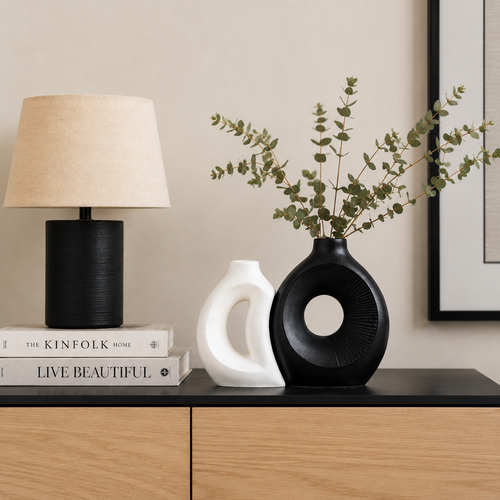 Modern Dual Tone Ceramic Vase Set