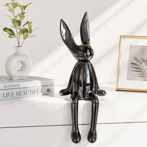 Modern Sleek Sitting Rabbit Sculpture