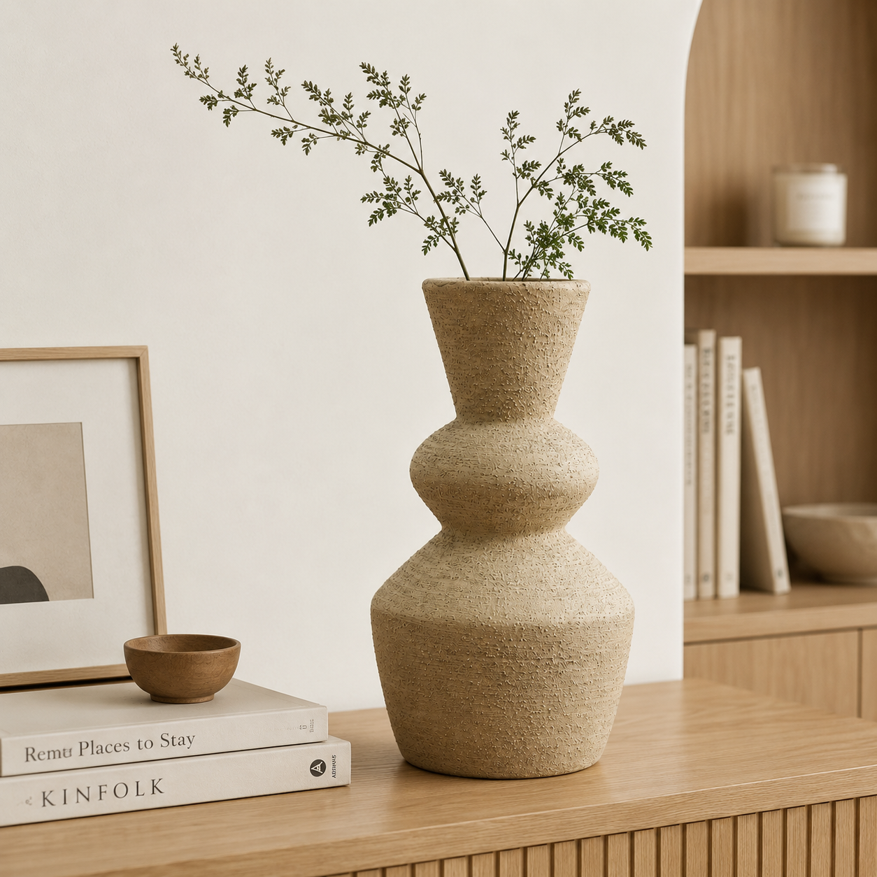 Textured Sand-Tone Vase