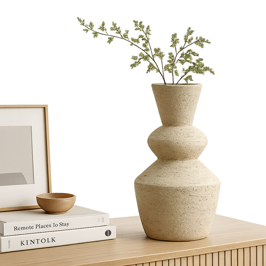 Textured Sand-Tone Vase
