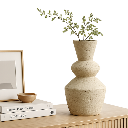Textured Sand-Tone Vase