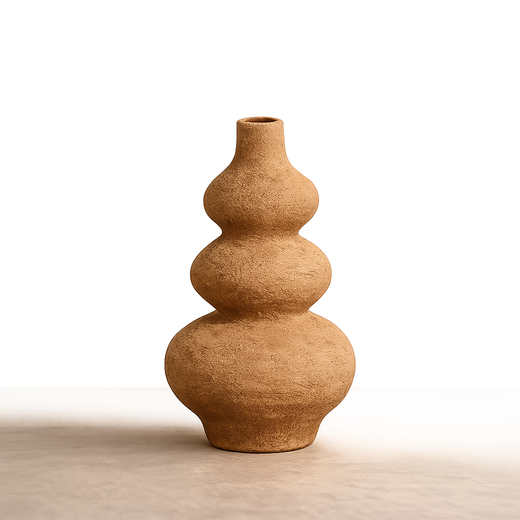 Textured Terracotta Tone Abstract Vase