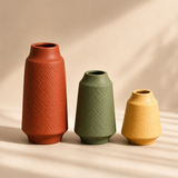 Textured Matte Decorative Vase Set