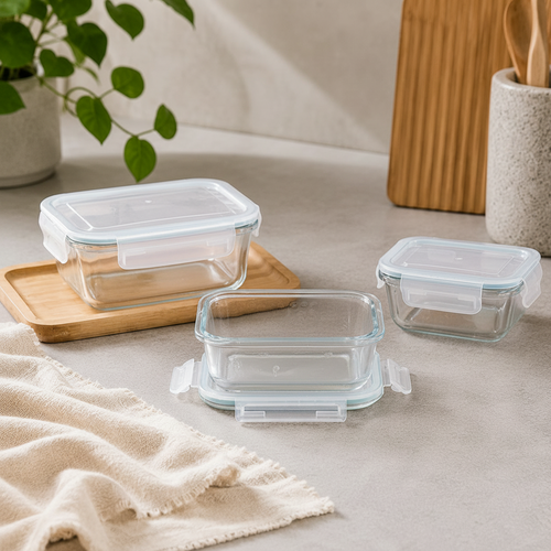 Multipurpose Glass Storage 3 Piece Set