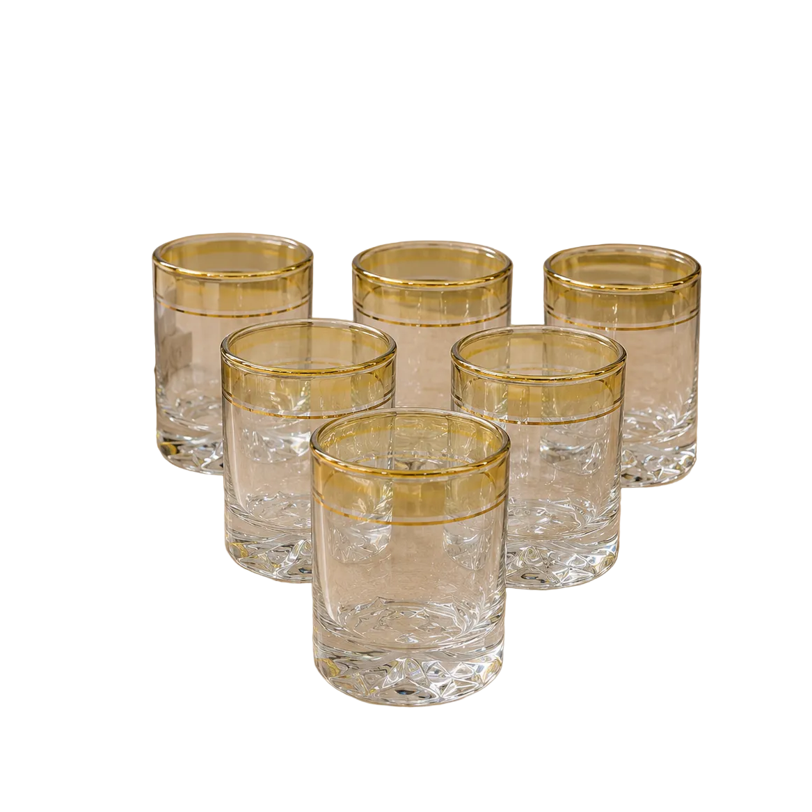 Modern Prism Gold Rim Glass Set of 6