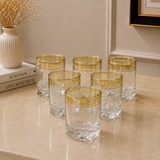Modern Prism Gold Rim Glass Set of 6