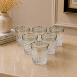 Blue Gold-Rimmed Glasses Set of 6