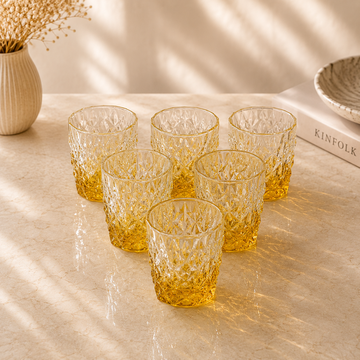 Amber & Smoke Glasses Set of 6