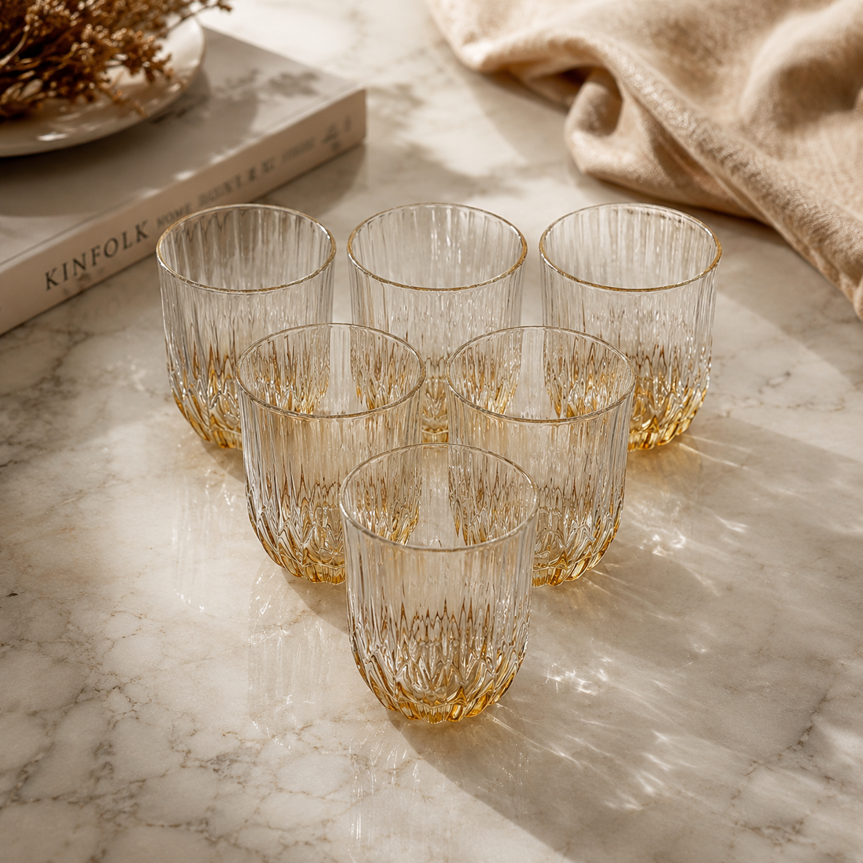 Modern Luxe Textured Glass Set of 6